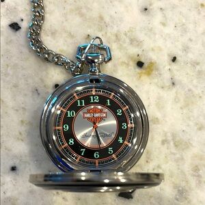 Harley-Davidson Silver Tone Pocket Watch